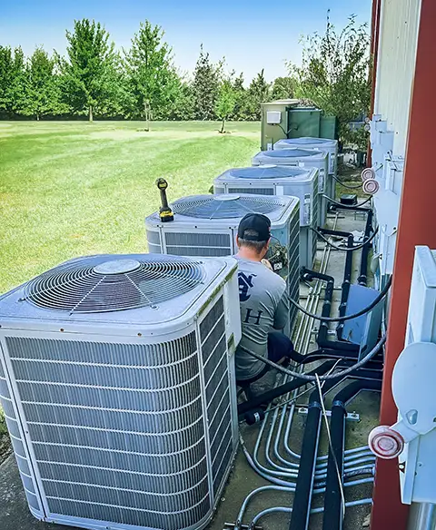 GNH Heating & Cooling installs several brand new HVAC units for this commercial client in Owasso.